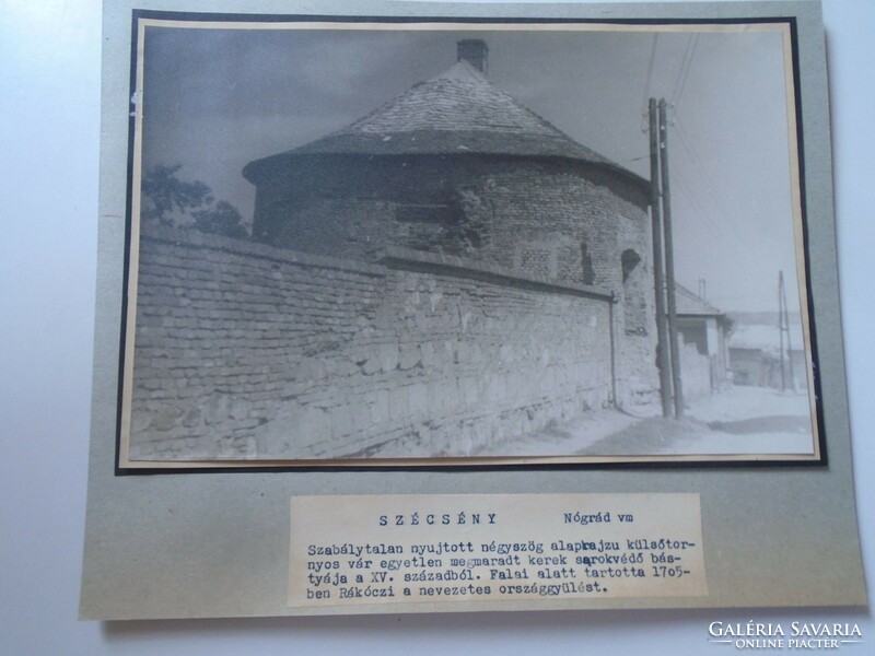 D198442 Szécsény - Szécsény castle - Nógrád etc. - Old large-scale photo 1940-50's mounted on cardboard