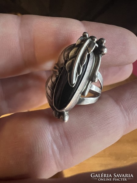 Ezüst navajo onix gyűrű
