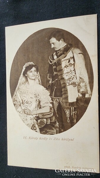 Coronation buda 1916 last Hungarian king iv. Contemporary photo of Károly + Zita - postcard