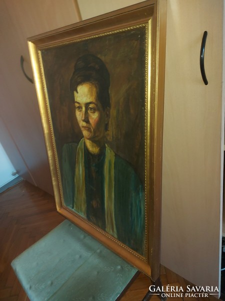 Worker award winner!!! Lajos Szabó (1927-95): female figure, painting, oil, canvas, 50x70 cm+ regular frame