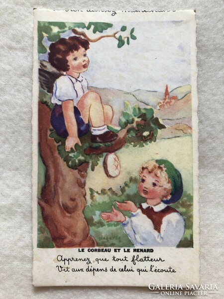 Antique, old graphic fairy tale postcard - post clean -7.