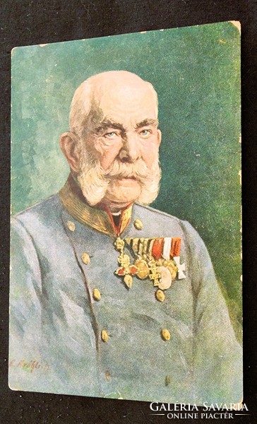 1916 HABSBURG FERENC JÓZSEF MAGYAR KIRÁLY EREDETI ÉS KORABELI SZÍNES KÉPESLAP