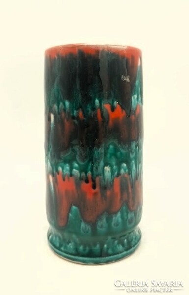 Lux 18,5 cm magas iparművészeti kerámia váza, jelzett