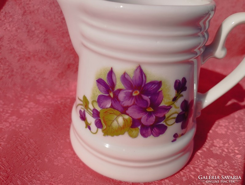 Beautiful violet patterned porcelain cream spout