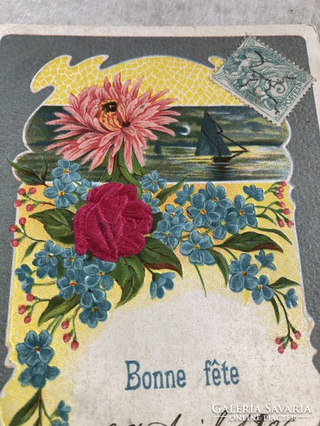 Antik hosszúcímzéses dombornyomott litho képeslap -1906                 -7.