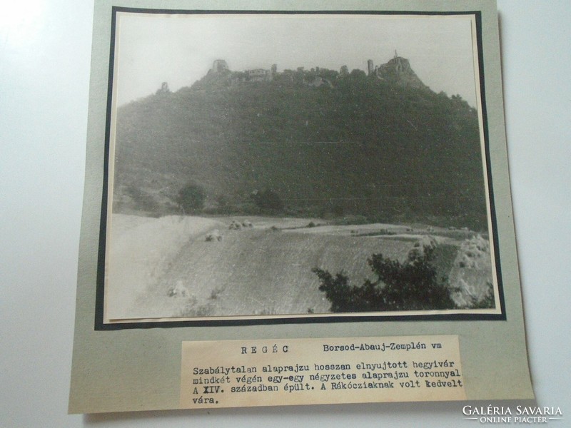 D198431 Regéc Castle - Regéci Castle - baz vm, old large photo 1940-50's mounted on cardboard