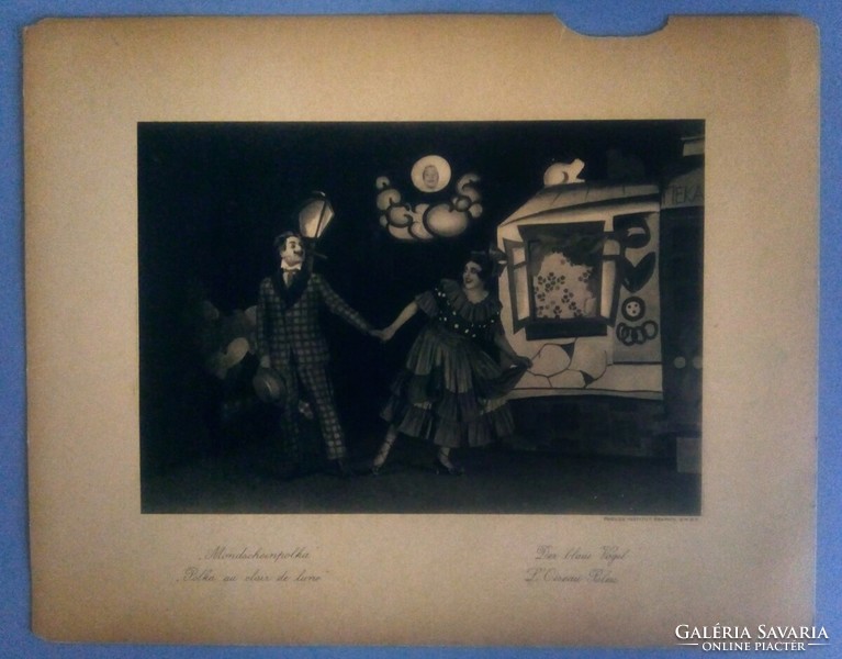 Ritka 'Der blaue Vogel' bauhaus színházi fénykép Berlin "Mondscheinpolka" felirattal 1923