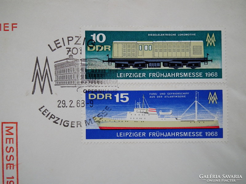 1968. NDK FDC - Lipcsei Nemzetközi Tavaszi Vásár bélyegsorral (kat.sz.: 600Ft)