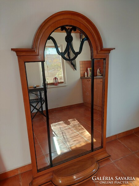 Cherry wood mirror frame with mirror 150 cm high