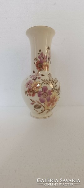 Zsolnay vase with floral hand-painted gilding