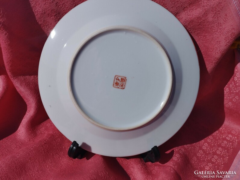 Beautiful, hand-painted oriental porcelain cake plate, decorative plate