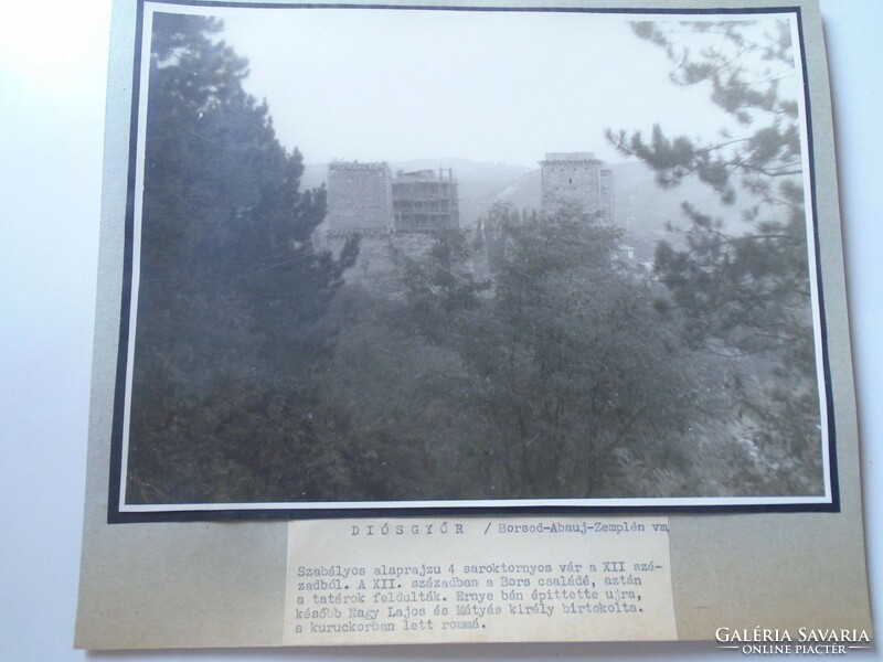 D198446 DIÓSGYŐR Diósgyőri vár,  Miskolc- régi nagyméretű fotó 1940-50's évek kartonra kasírozva