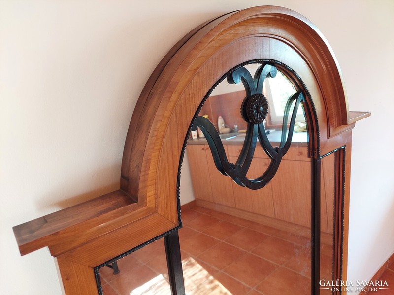 Cherry wood mirror frame with mirror 150 cm high