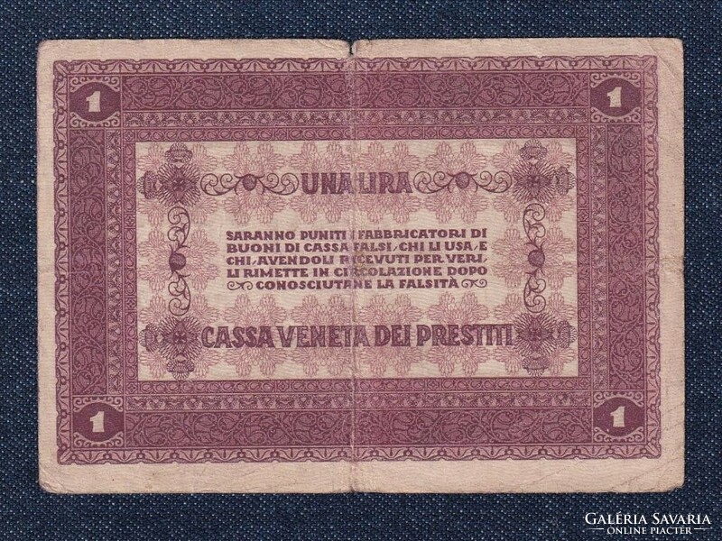 Italy Austro-Hungarian occupation 1 lira banknote 1918 (id80426)