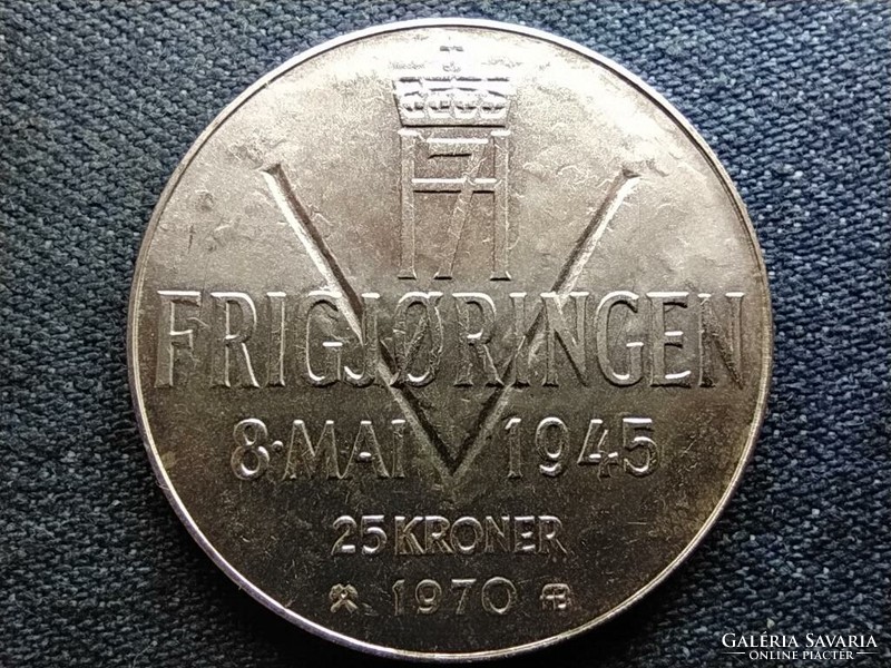 Norway 25th Anniversary of Liberation .875 Silver 25 kroner 1970 (id67566)
