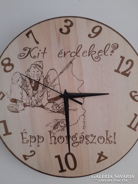 Quality wooden wall clock for fishing lovers