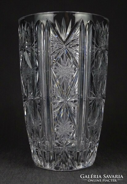 1O793 Hibátlan nagyméretű kristály váza 20.5 cm 1.6kg