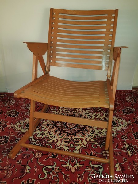 Vintage rex folding rocking chair by niko kralj from the 70s