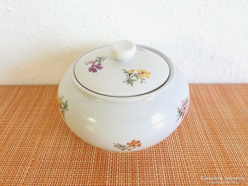 Retro Kőbányai porcelán bonbonier, cukortartó