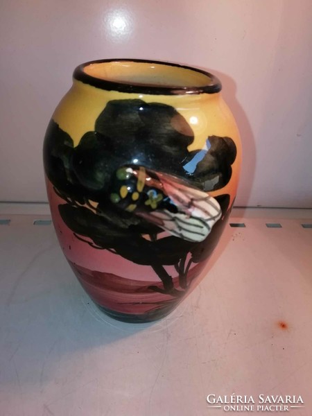 Small French ceramic vase with beehive, 10 cm