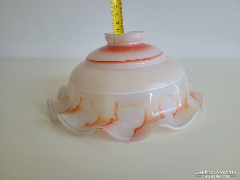 Old vintage ruffled edge glass ceiling lamp shade kitchen lamp chandelier