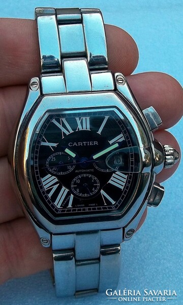 Cartier roadster black dial replica men's watch