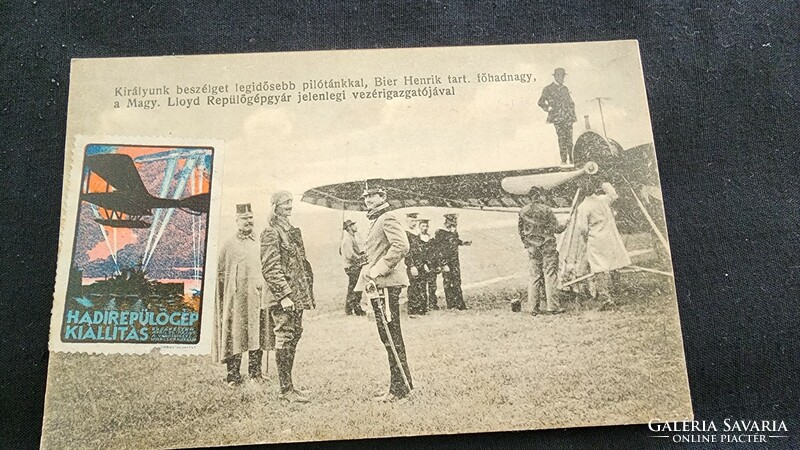 Arc. King Károly + Bier Henrik Hungarian Lloyd Aircraft Factory Pilot Director photo sheet exhibition stamp