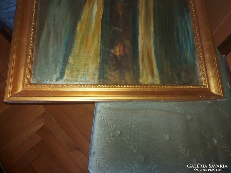 Worker award winner!!! Lajos Szabó (1927-95): female figure, painting, oil, canvas, 50x70 cm+ regular frame