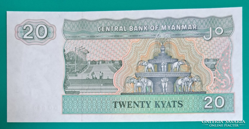 Mianmar (Burma) 20 kyat bankjegy UNC (42)
