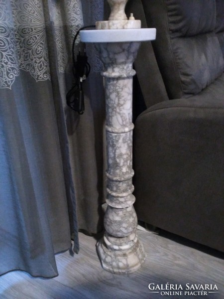 Marble lamp with marble pedestal!