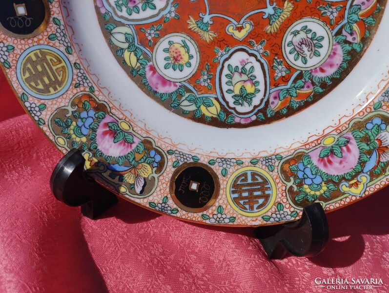 Gyönyörű, kézzel festett kínai porcelán sütis tányér, dísztányér