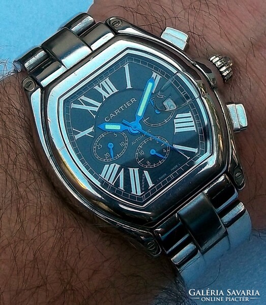 Cartier roadster black dial replica men's watch