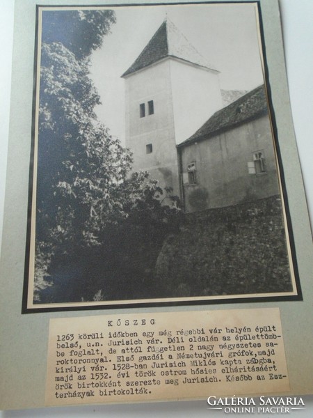 D198456 KŐSZEG Jurisics vár régi nagyméretű fotó 1950's évek kartonra kasírozva