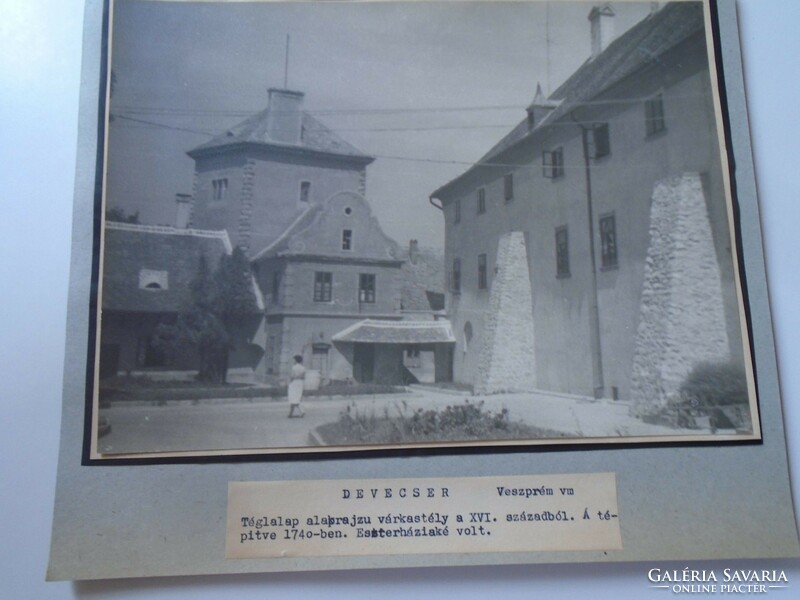 D198434 Devecser Castle - Esterházy Castle - old large photo 1940-50's framed on cardboard