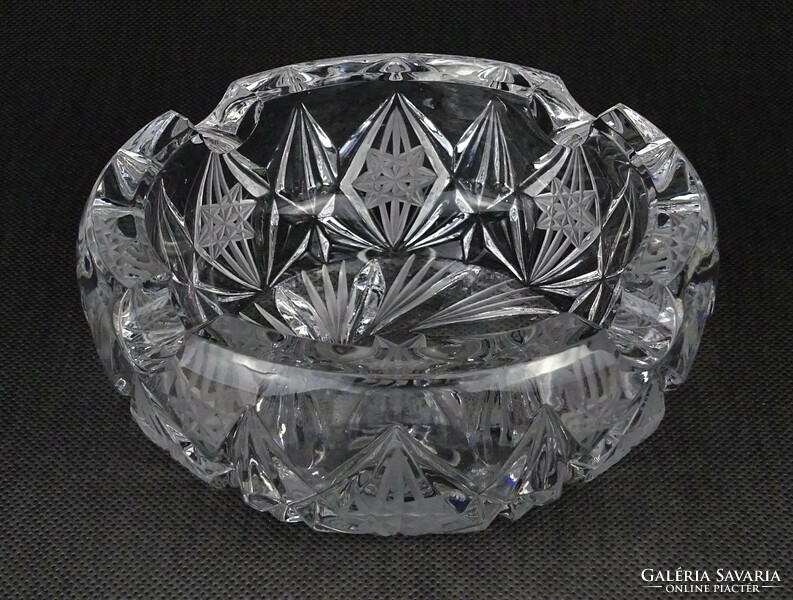 1O772 polished crystal ashtray 15 cm 1.265 Kg