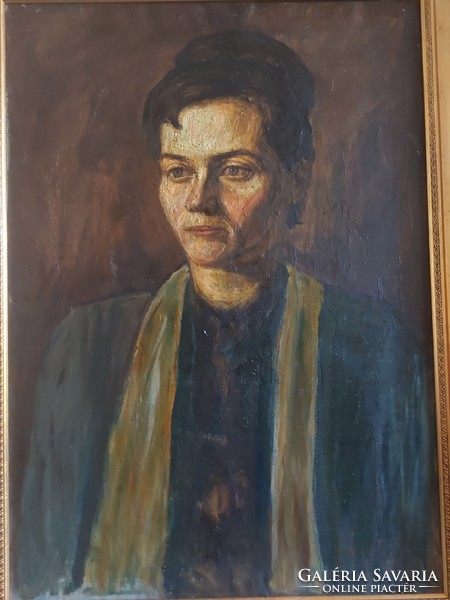 Worker award winner!!! Lajos Szabó (1927-95): female figure, painting, oil, canvas, 50x70 cm+ regular frame