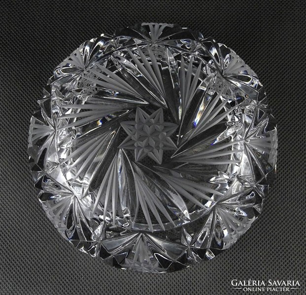 1O772 polished crystal ashtray 15 cm 1.265 Kg