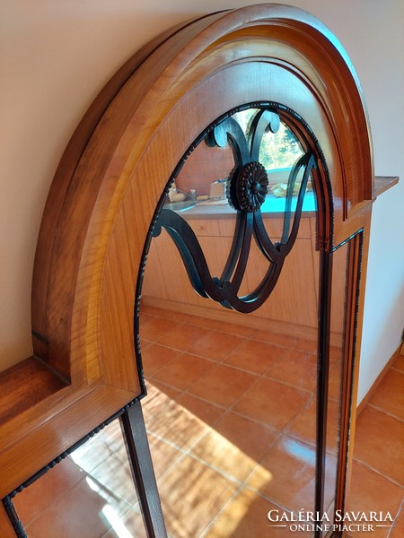 Cherry wood mirror frame with mirror 150 cm high