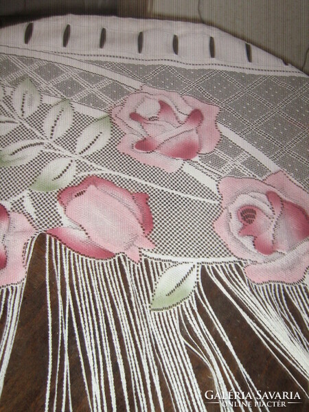 Beautiful vintage-style colorful rose ribbon stained glass / panoramic curtain