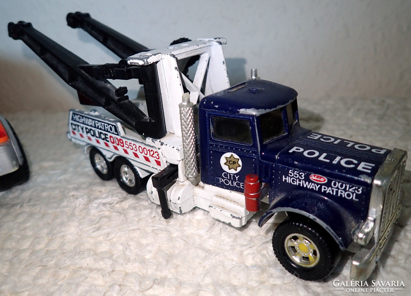 6 Pcs retro plastic metal toy car vehicle ambulance police SUV sidecar motorcycle matchbox superkings