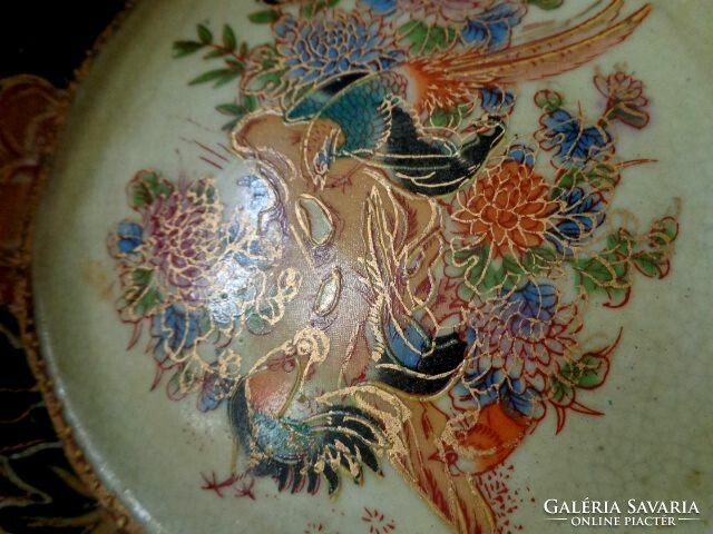 Antik kínai porcelán kézzel festett, aranyozott hamutartó