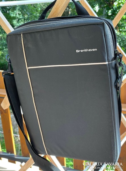 Brenthaven branded black standing laptop bag.