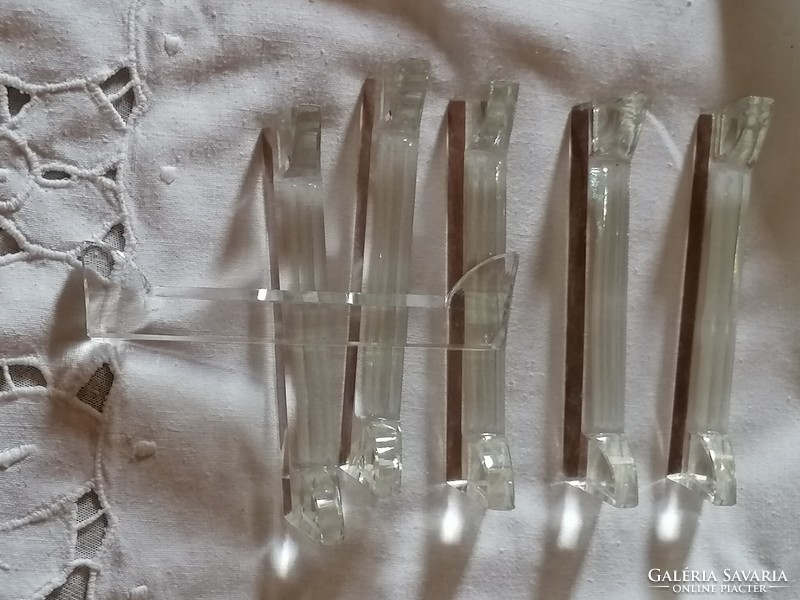 Set of six elegant vintage crystal cutlery