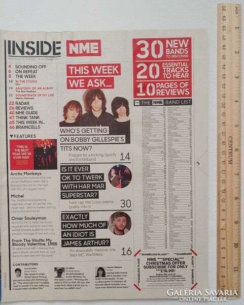 NME magazin 13/11/30 Arctic Monkeys My Bloody Valentine Lizzo Souleyman Queens Stone Age Kanye Ramon
