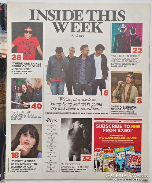 Nme magazine 13/5/18 daft punk johnny marr savages zooey deschanel peace noah and the whale