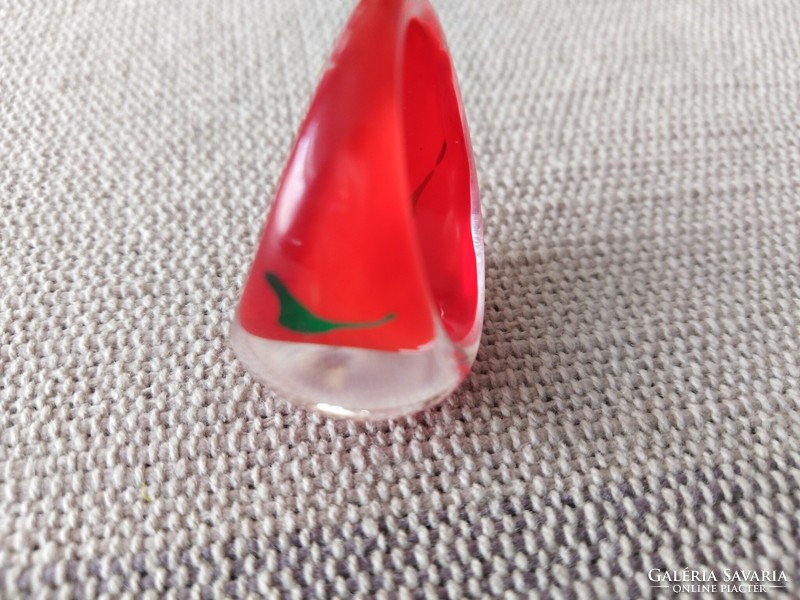 Plexi gyűrű - pirosan /  női