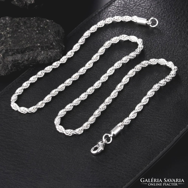 Silver-plated (sp) thick necklace and bracelet set 88