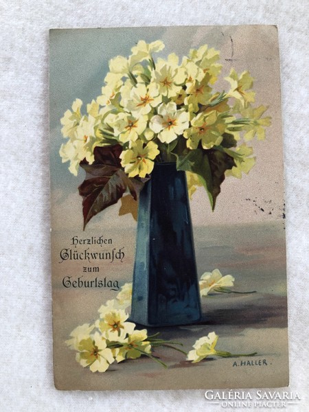Antique, old litho postcard -7.