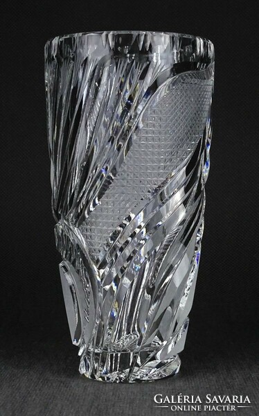 1O844 Régi csiszolt ólomkristály váza 15 cm
