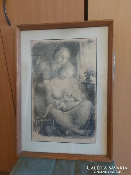 Graphite signed lithography, 190/200, 43x60 cm full size, unopened
